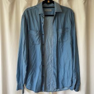 James Campbell Denim Button‑Down Shirt Size M – Worn Once